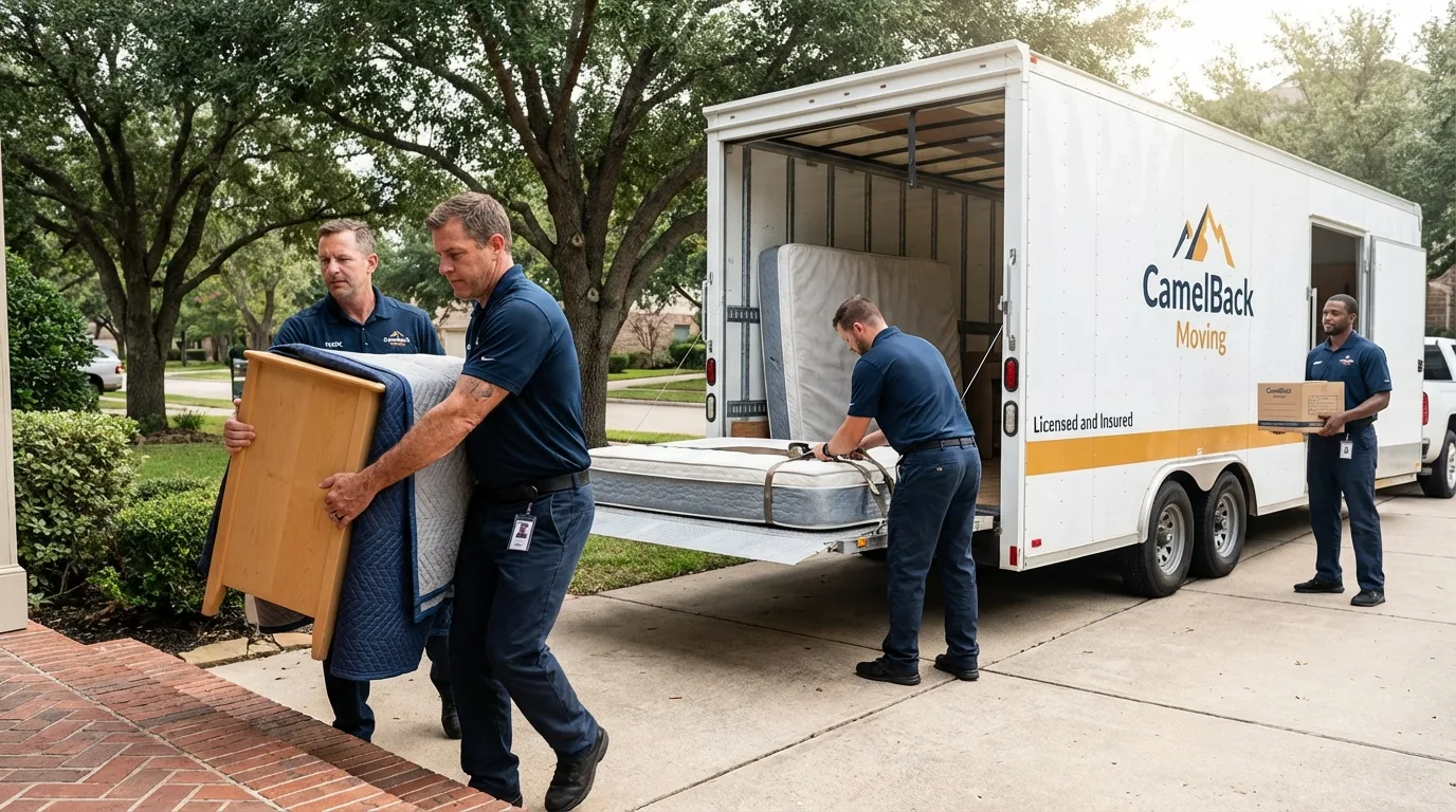 Crew loading residential truck for cross-state move from Clarkston, GA